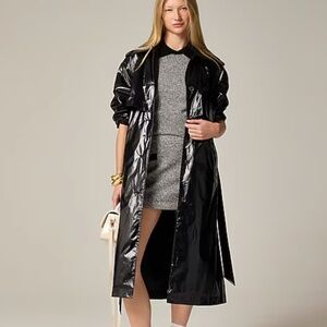 NWT J Crew Rain or Shine Black Trench Coat
